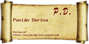 Paxián Dorina névjegykártya